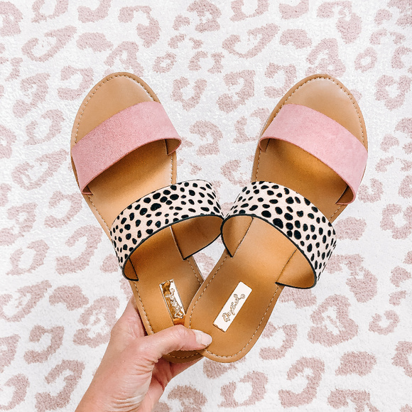 qupid double strap sandals